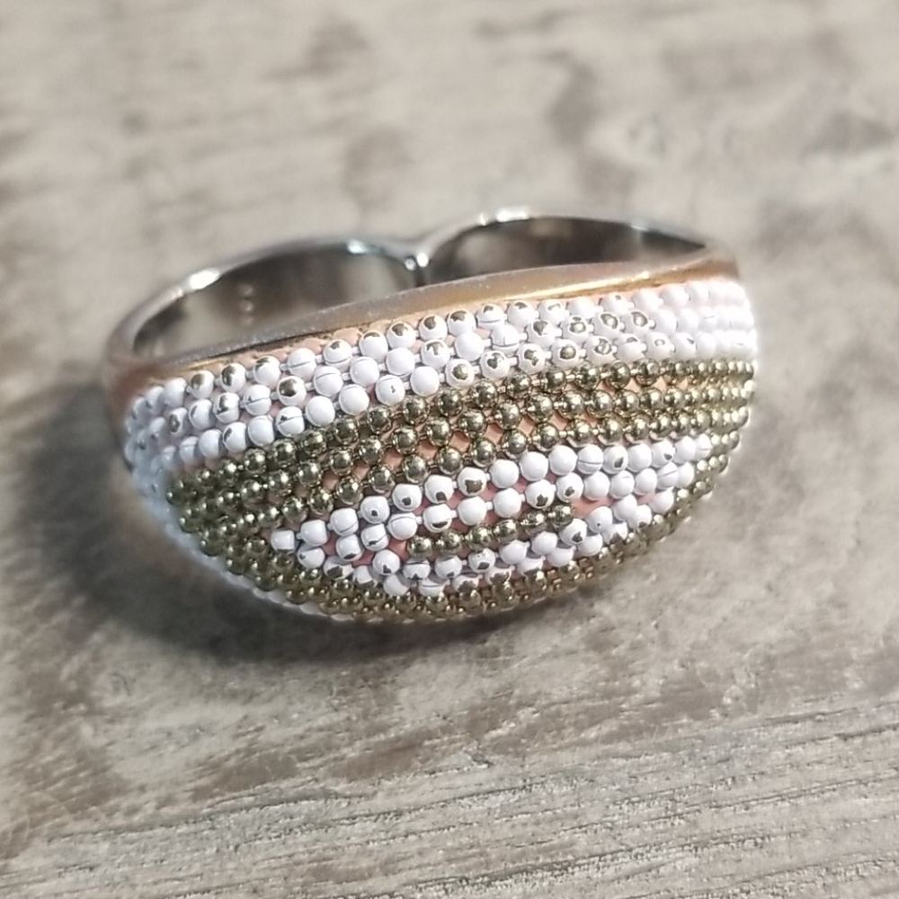 Beaded Double Ring